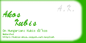 akos kubis business card